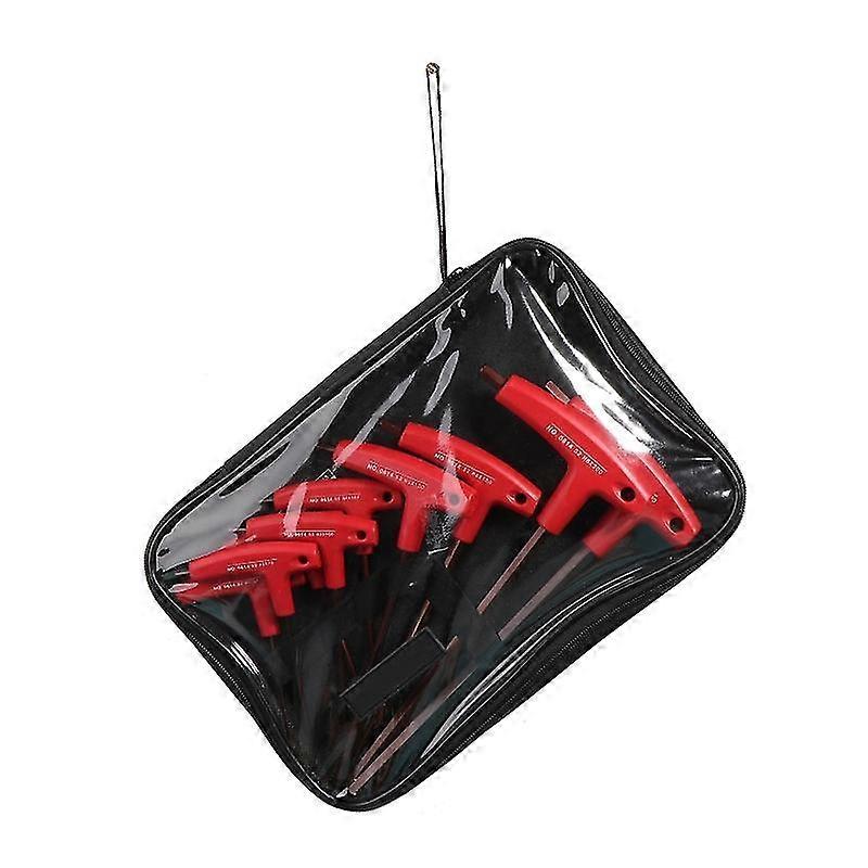 9x T-håndtak unbrakonøkkelsett med ergonomisk håndtak bærbar lang armhex for nøkkel