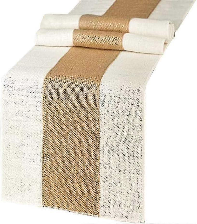 Table runner jute, two-tone construction, dirt-repellent