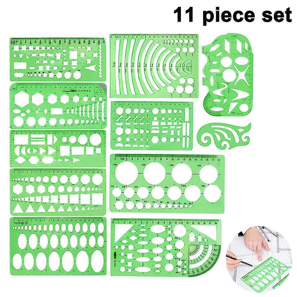 Circle Templates Measuring Geometry Ruler Plastic Geometric Drawing Painting Stencils Scale Drafting Tools Shape Stencils Drawing Set compatible with