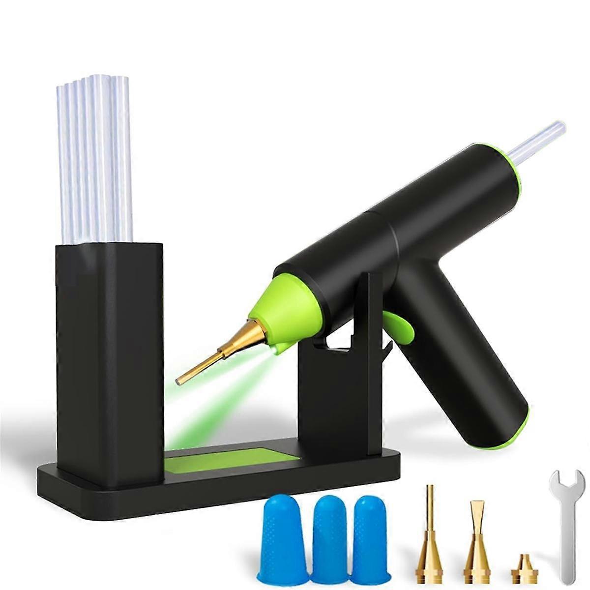 Hot Glue GunSet, Cordless Glue Gunwith Stand USB Rechargeable Preheating Auto Shutoff Hot Melt Glue GunTool for DIY