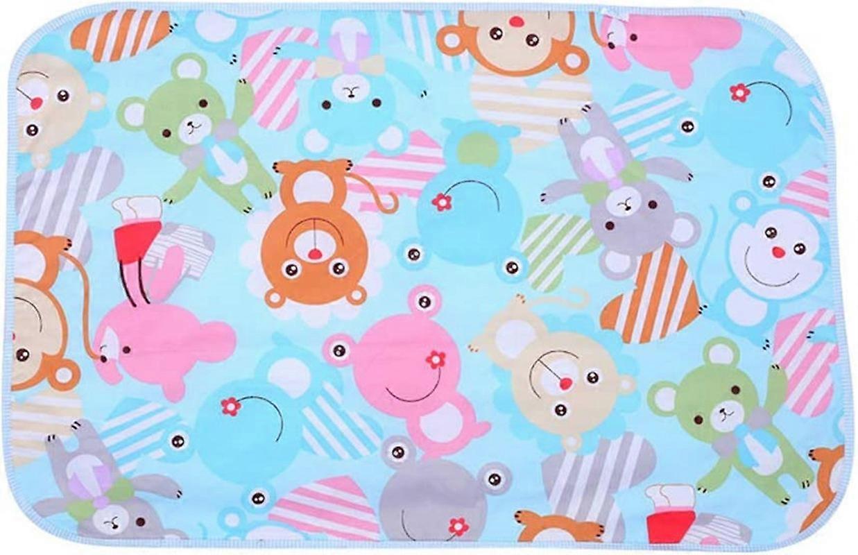 Newborn 3-layer Waterproof Wetting Bed Mat (Blue, 60*90) 1 Pieces