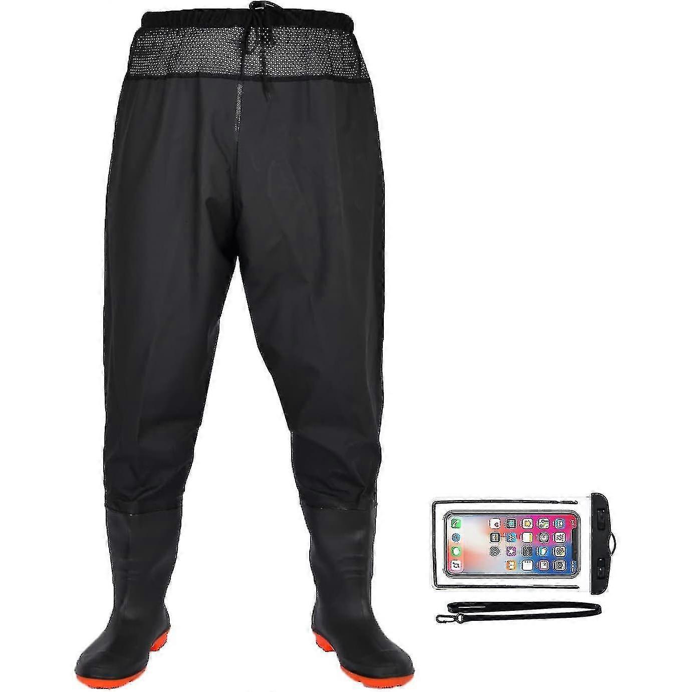 Waist Fishing Wader Pants With Waterproof Boots, Fishing Waders Pants For Men Women