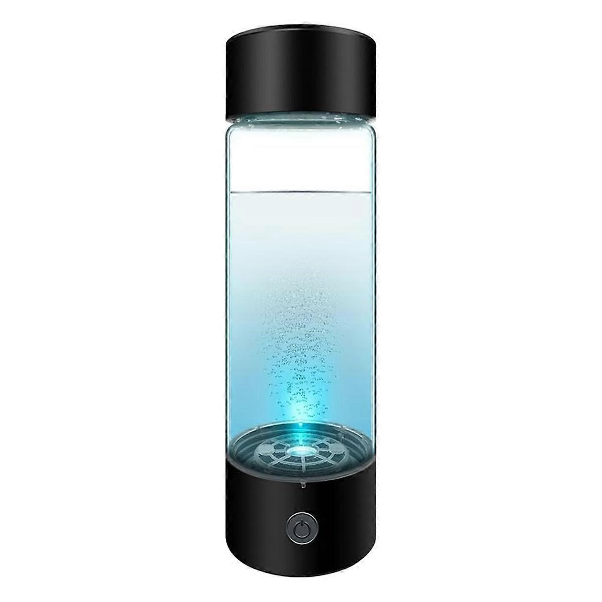 Bouteille d’eau à hydrogène, 420 ml 1400 ppb PEM SPE Technology Essentials de machine portative d’ioniseur d’eau à hydrogène (noir)
