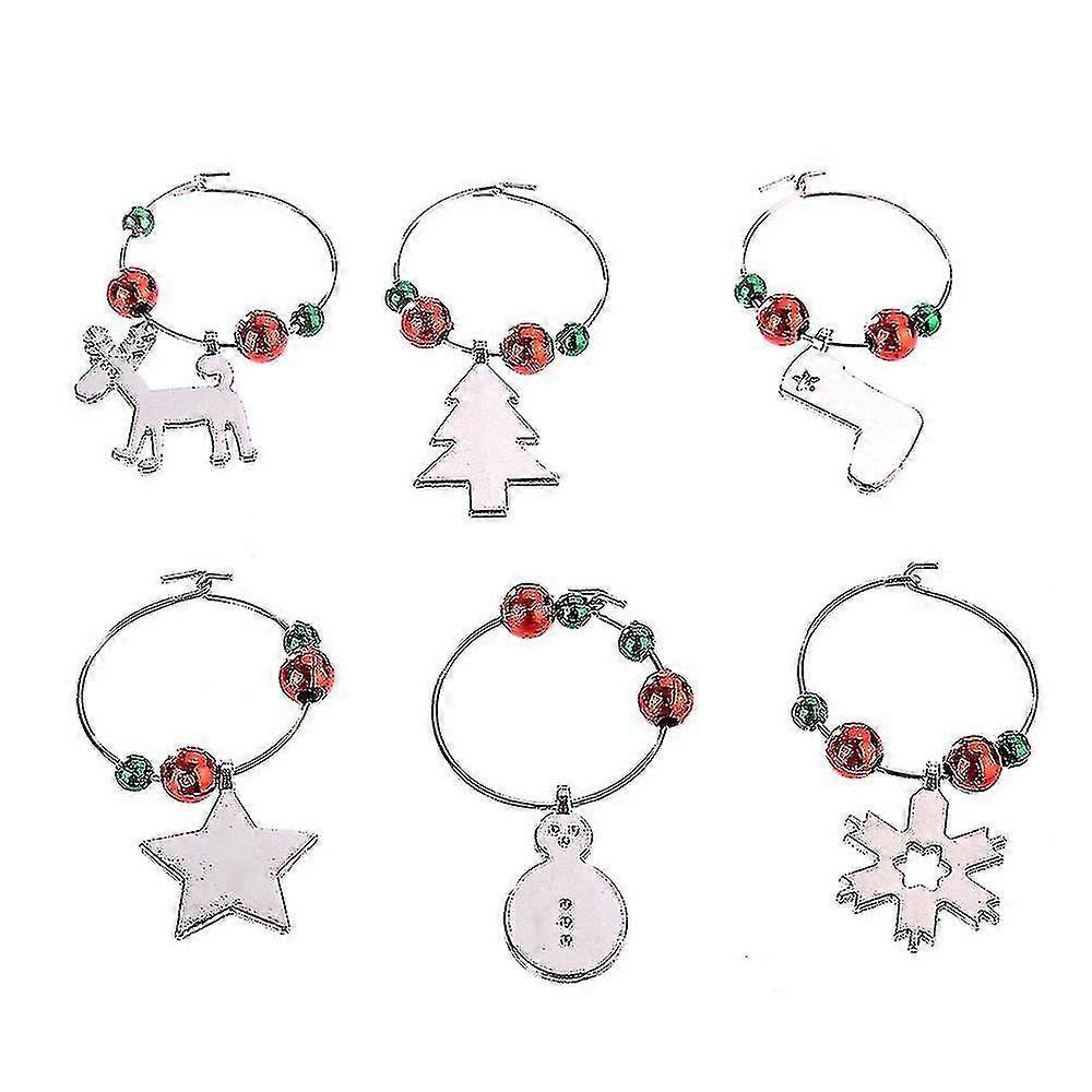 6pcs Wine Glass Charms, With Buckle Design