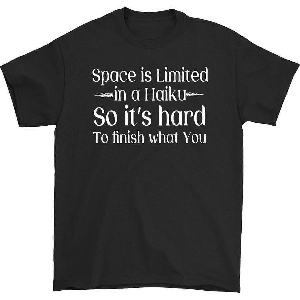 O espaço é limitado em uma camiseta Haiku