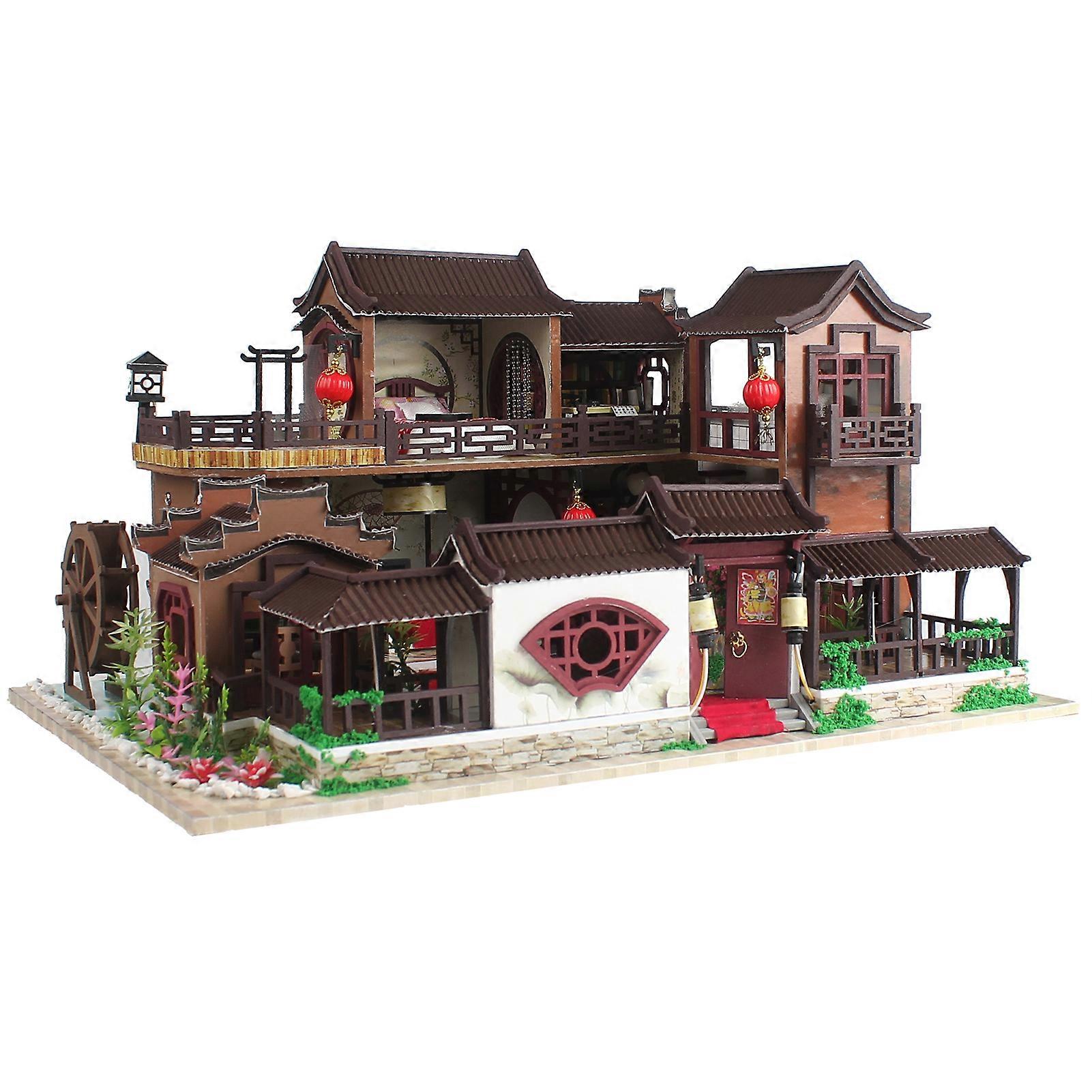 Mini kit de meubles en bois Datang Ancient Town Chinese Style Building Manuel d’assemblage Modèle d’assemblage