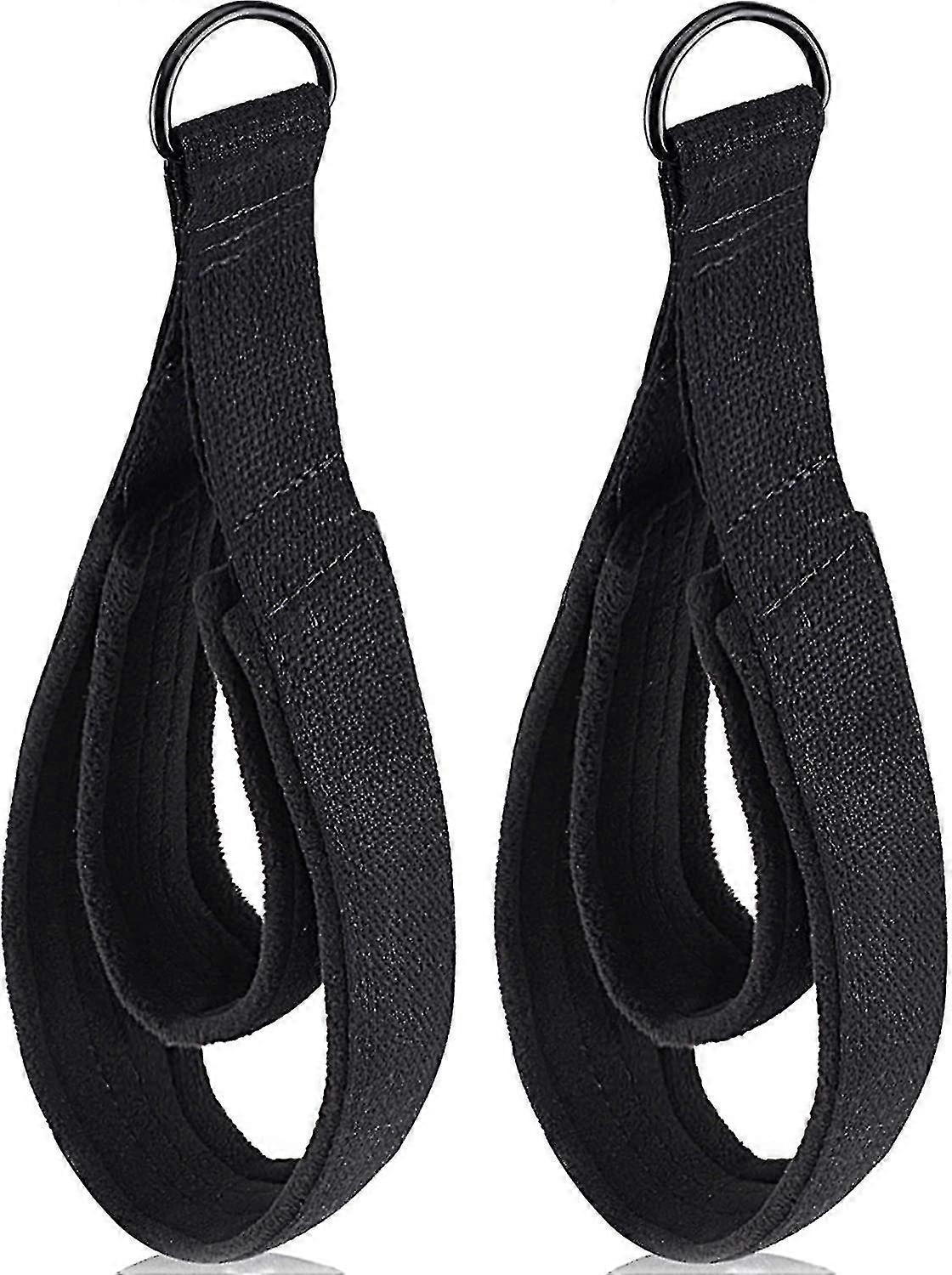 2pcs Pilates Double Loop Straps für Reformer, Füße Fitness Geräte Riemen, Doppelt gepolsterte D-Ring Schlaufen, Yoga Double Loop Straps Griff Rieme...