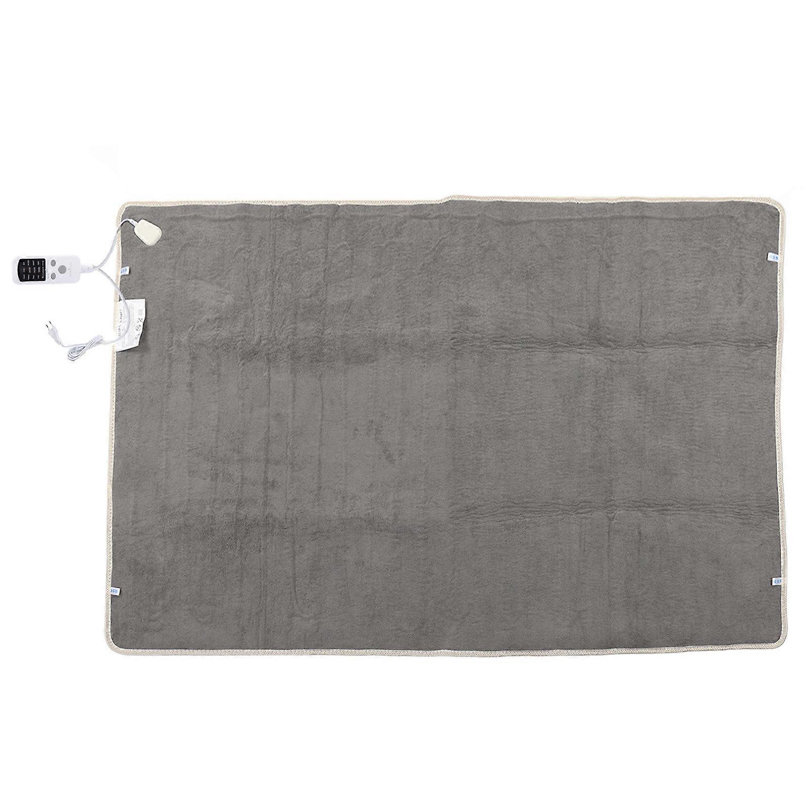 Electric Blanket Fast Heating Warm Keeping with Intelligent Switch for Household Dormitory Gray EU Plug 220V A(150x80cm) 60W NO.9657