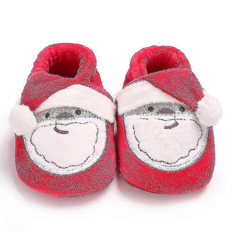 1 Pair Of Baby Christmas Boots Slipper Shoes Infant Newborn Booties Toddler Winter Warm For Boy Girl 11cm Long (red)