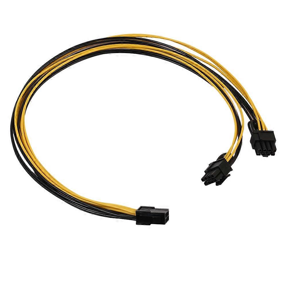 PCI-E PCI 6Pin Female to Dual Dual 2-Port 8Pin (6 + 2Pin) Male F/M Adapter GPU Video Card Cord 18AW