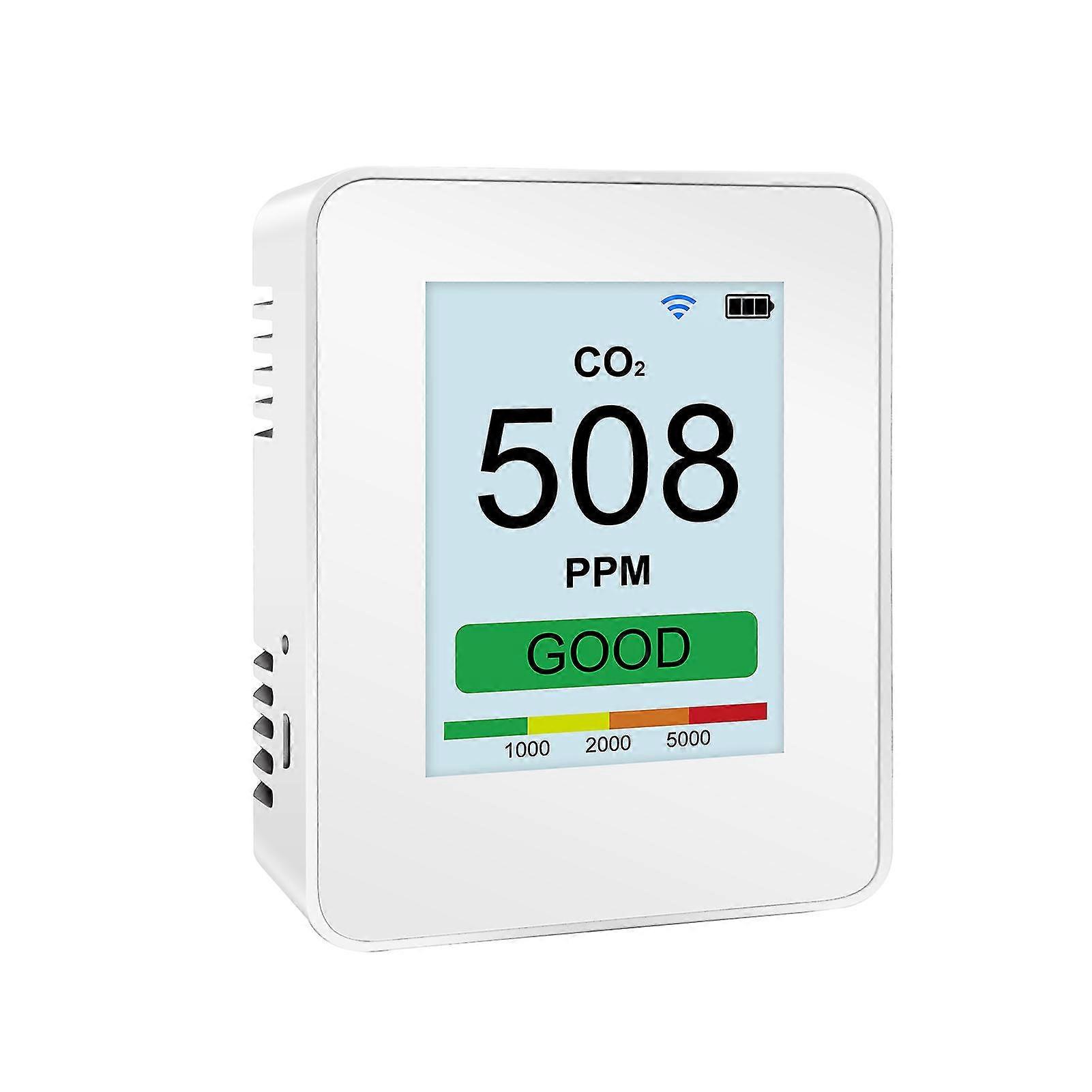 Intelligenter Luftqualitätsmonitor Wifi Co2 Tester App Fernüberwachung 0,3 um / 0,5 m / 1,0 m / 2,5 m / 5,0 m / 10 um Staubpartikelzähler TFT-Bildschirm FT