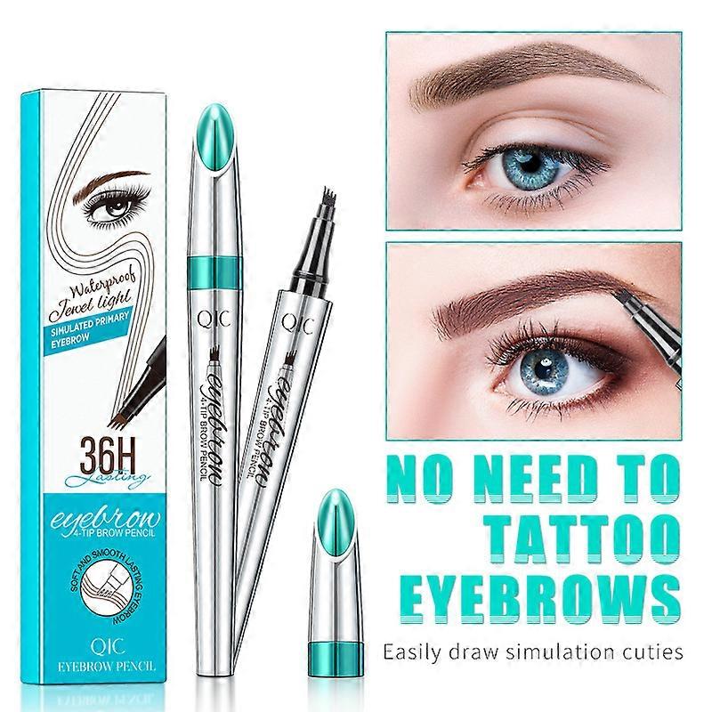 Eyebrow Pencil Waterproof Beard Filling Pen 4 Fine Tip Hair Drawing Pen Sweat Proof for Hairline & Patchy Areas New