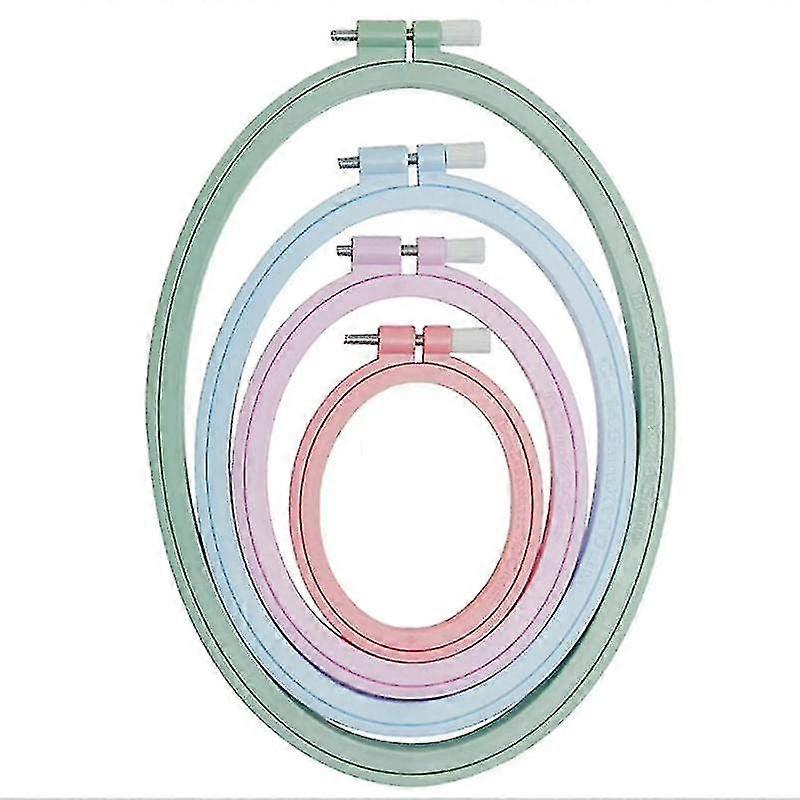 4 قطع 4 أحجام الأطواق التطريز البيضاوي ، ABS الأطواق البلاستيكية إطارات التطريز للخياطة ، Embroide DIY