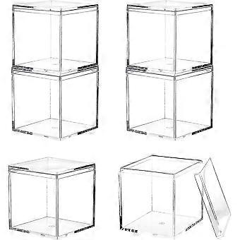 18 Scatole Cubo In Acrilico Trasparenti Con Coperchio – 3 Dimensioni Per Conservazione E Regali - 6
