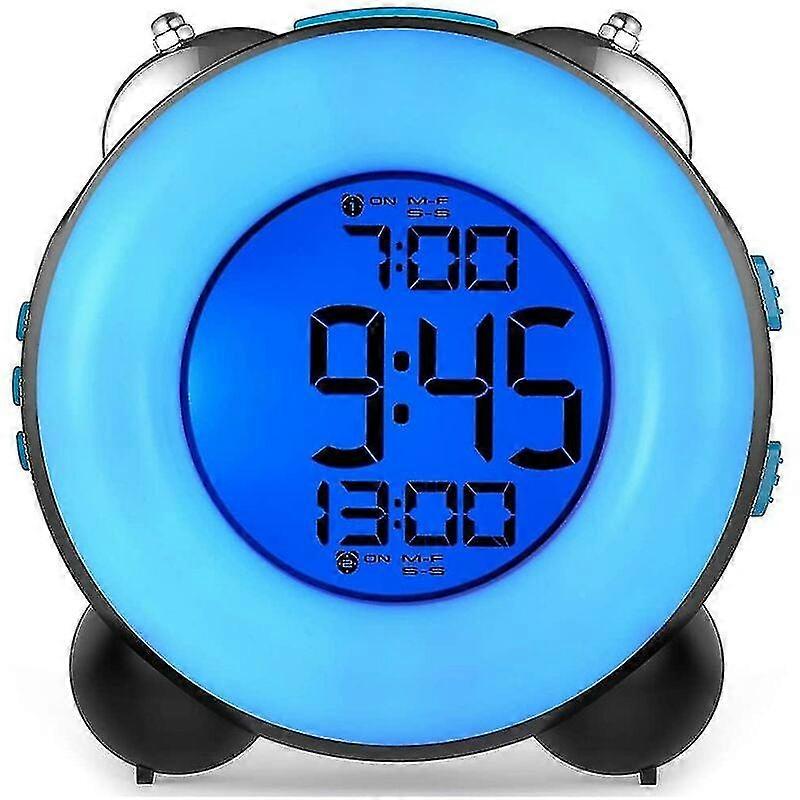 Loud Alarm Clock For Heavy Sleepers With Optional Alarm Dual Alarm Settings Snooze Function (full Blue) 1pcs