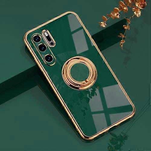 For Huawei P30 Pro 6D Plating Astronaut Ring Kickstand Phone Case