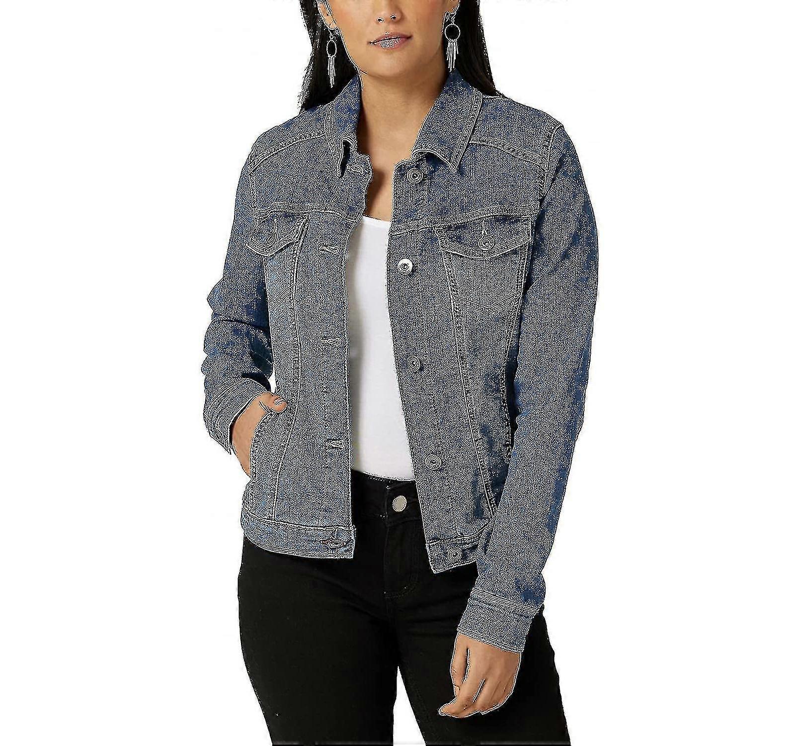 Stretch Denim Jacket for kvinner, Jean Jacket, Button Up Denim Jacket