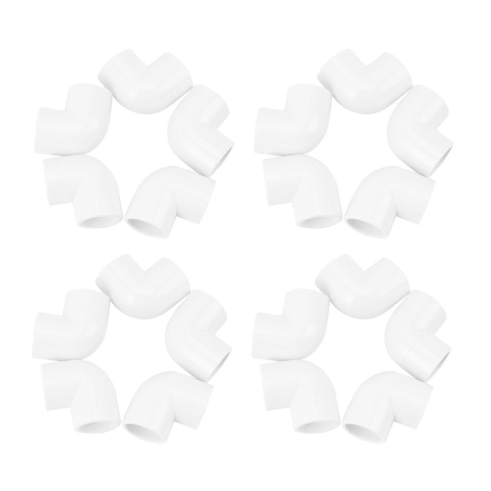20 Pieces 20mm Dia 90 Angle Degree Elbow Pvc Pipe Fittings Adapter Connector White