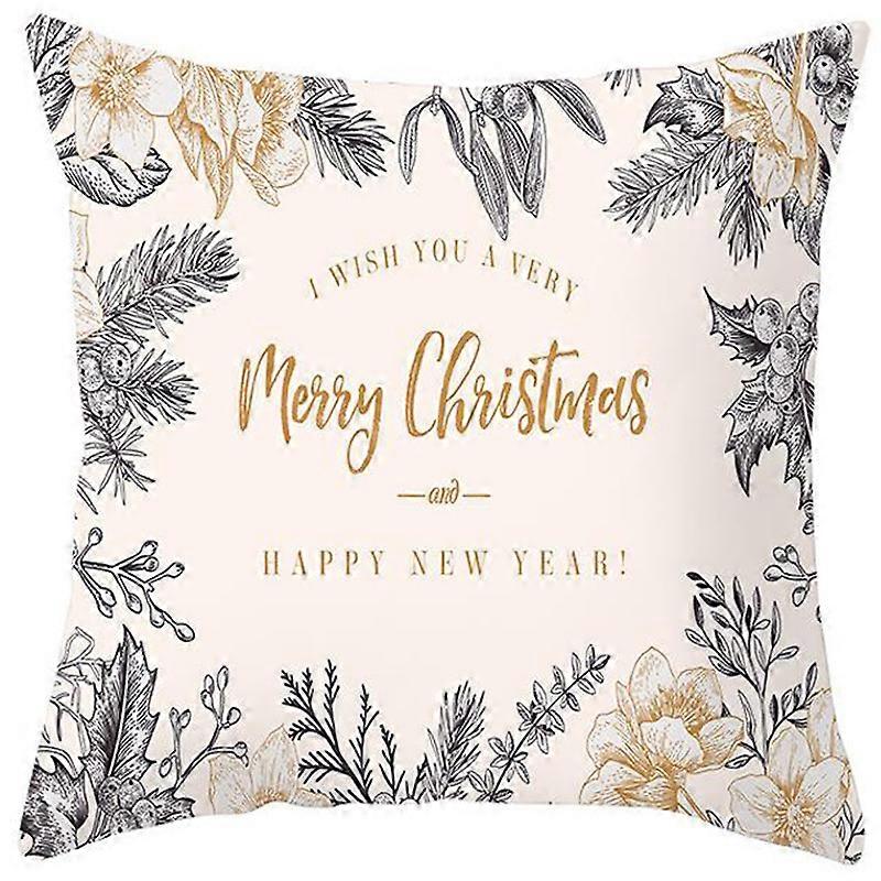 Pink Gold Christmas Theme Cushion Cover Xmas Pillowcase Home Sofa Bed Decor