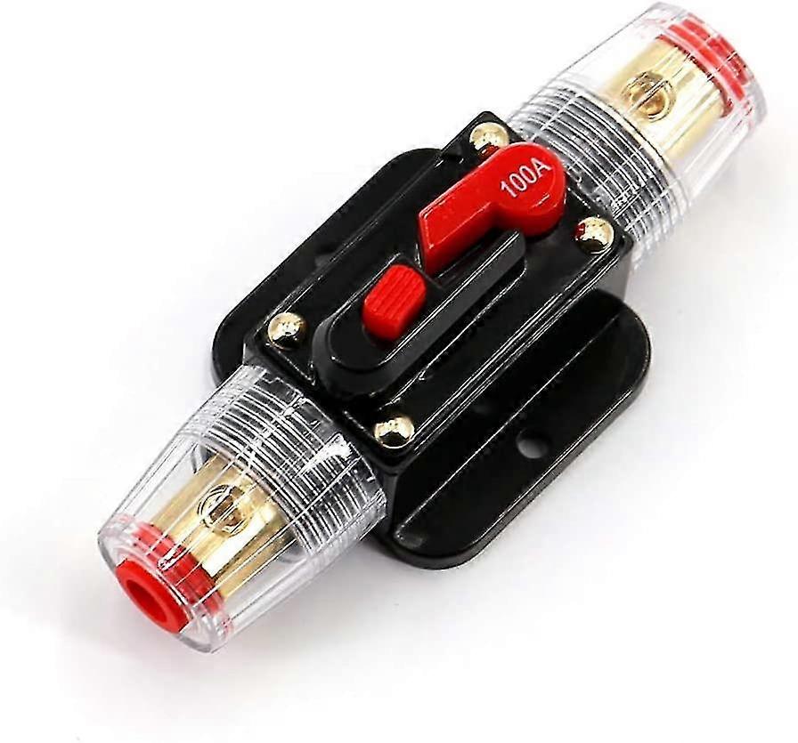Circuit Breaker Resettable Fuse Circuit Breaker Car Car Stereo Inline Fuse Holder Inverter For Car Marine Audio System Protection (black Red) (1pcs)
