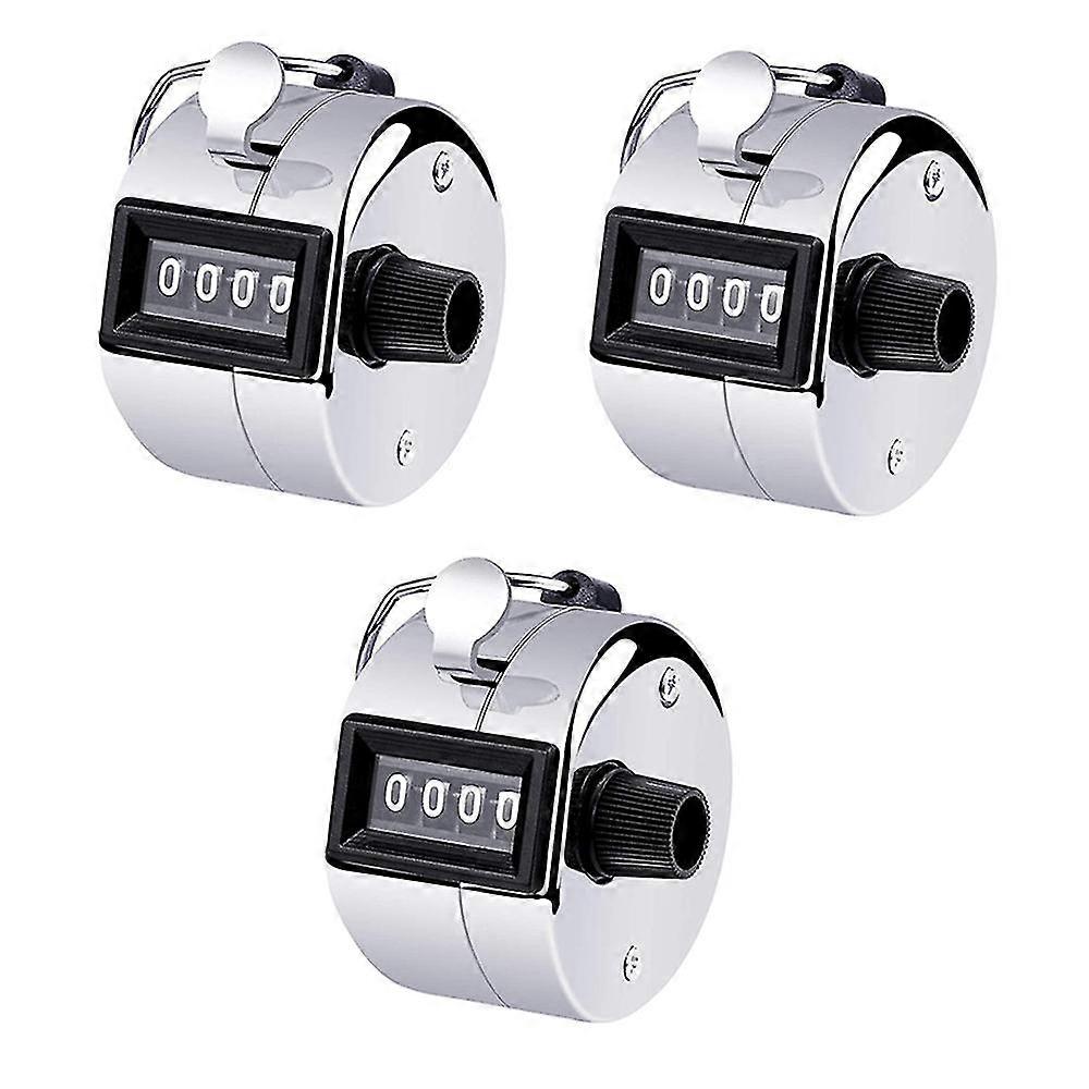 3pcs Metal Hand Tally Counter 4-digit Tally Counters Counter Clicker