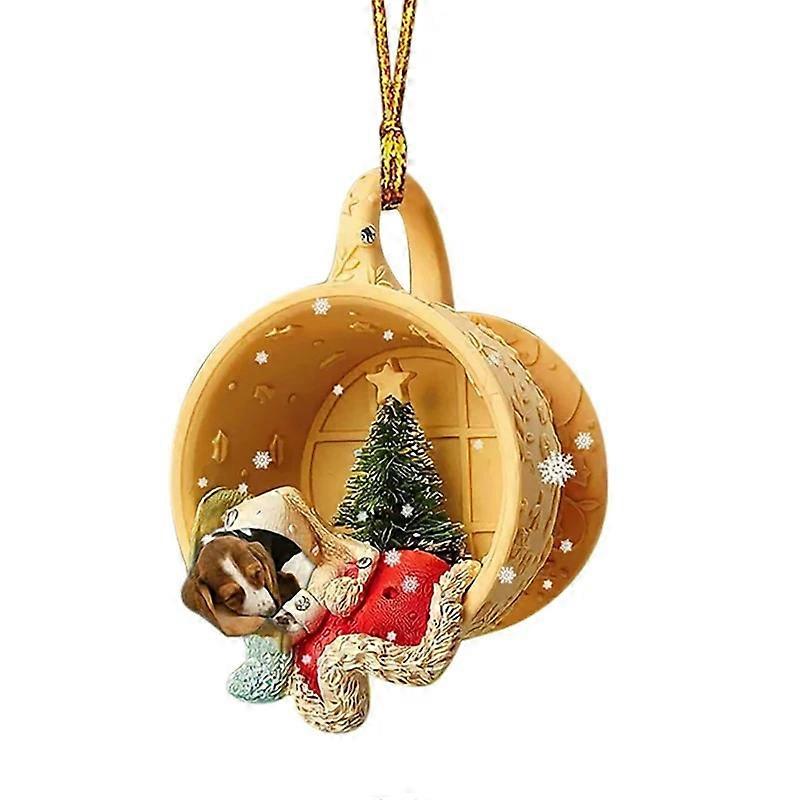 Karácsonyfa kutya medál 2D csésze Karácsonyi díszek Vicces kutya karácsony lóg otthoni dekorációhoz 2023 Újévi Navidad Party kellékek