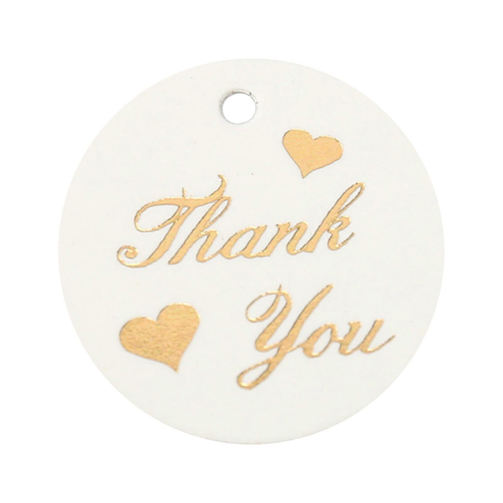 100Pcs/Set Hanging Tags Round Heart Pattern Paper Thank You Hanging Gift Tags Wedding Souvenirs KAESI