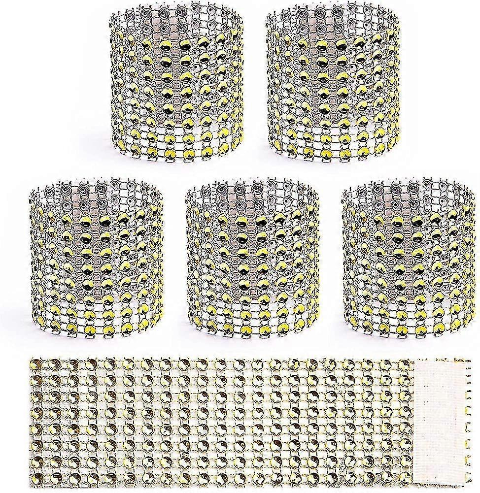 Serviettenringe Gold Serviettenringe 100er Set, Einweg-Serviettenbänder mit Strasssteinen