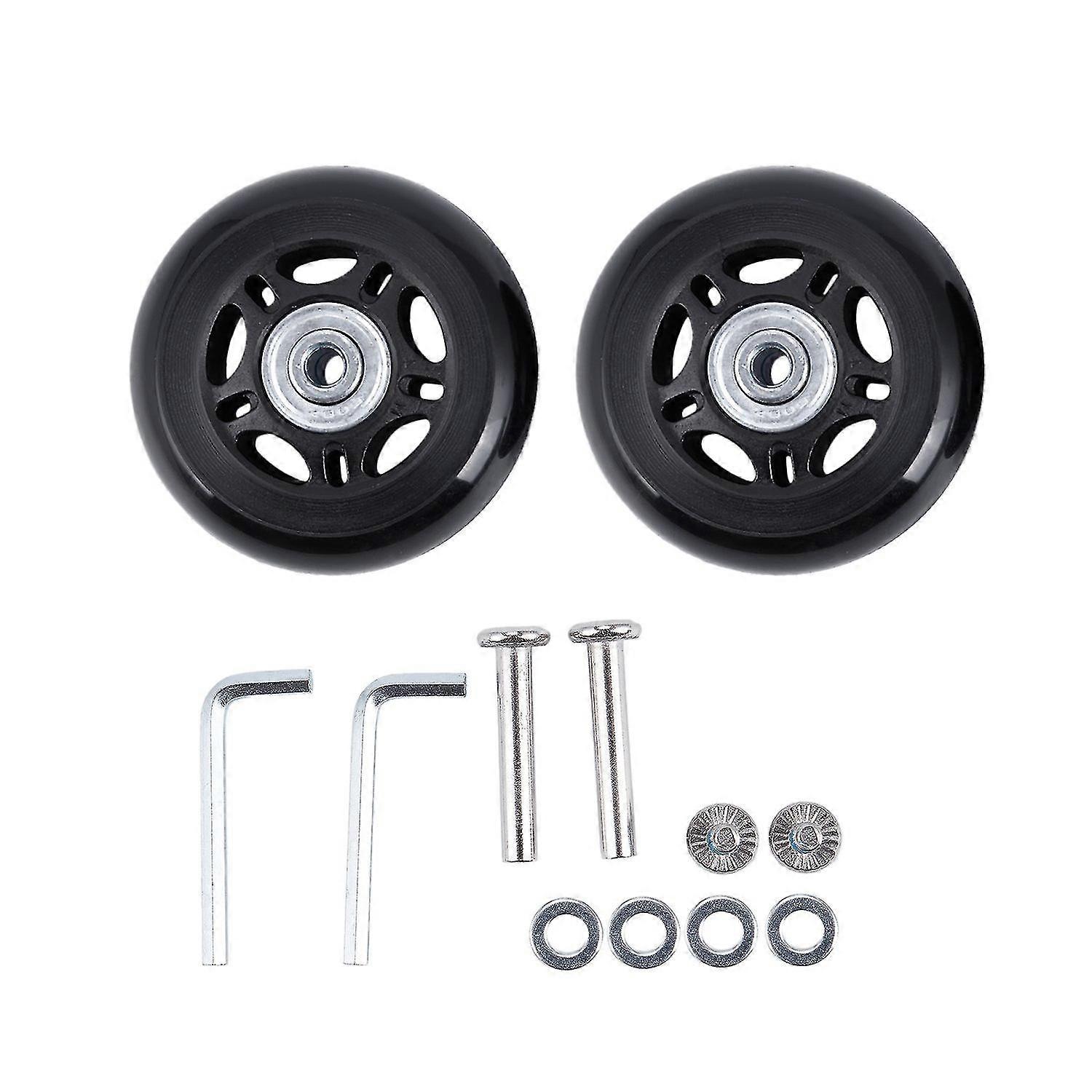 Set de 2 roues de rechange pour bagages, essieux et clé Kit de réparation OD 68mm