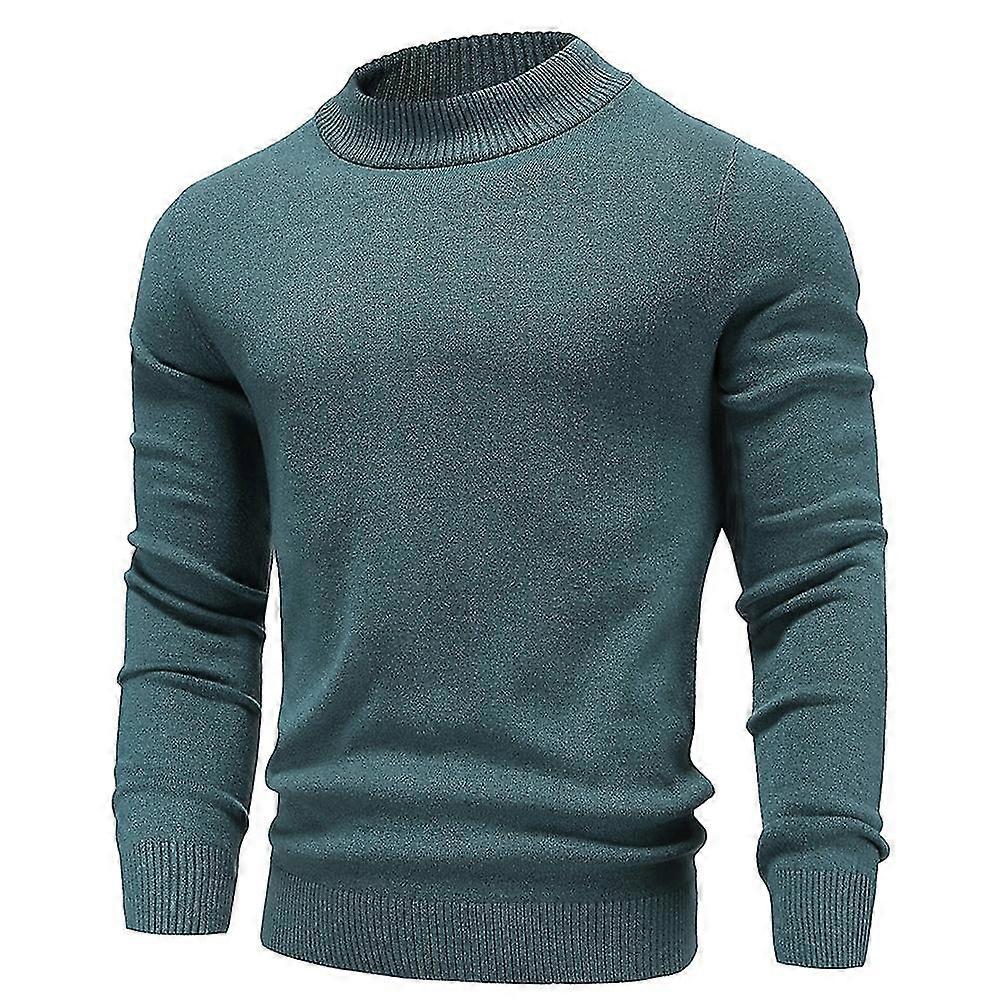 Neue Winter Herren Mock Neck Pullover Mode Solid Color Warm Gestrickte Pullover Männer Casual Elastic Pullover Männliche Herbst Strickwaren