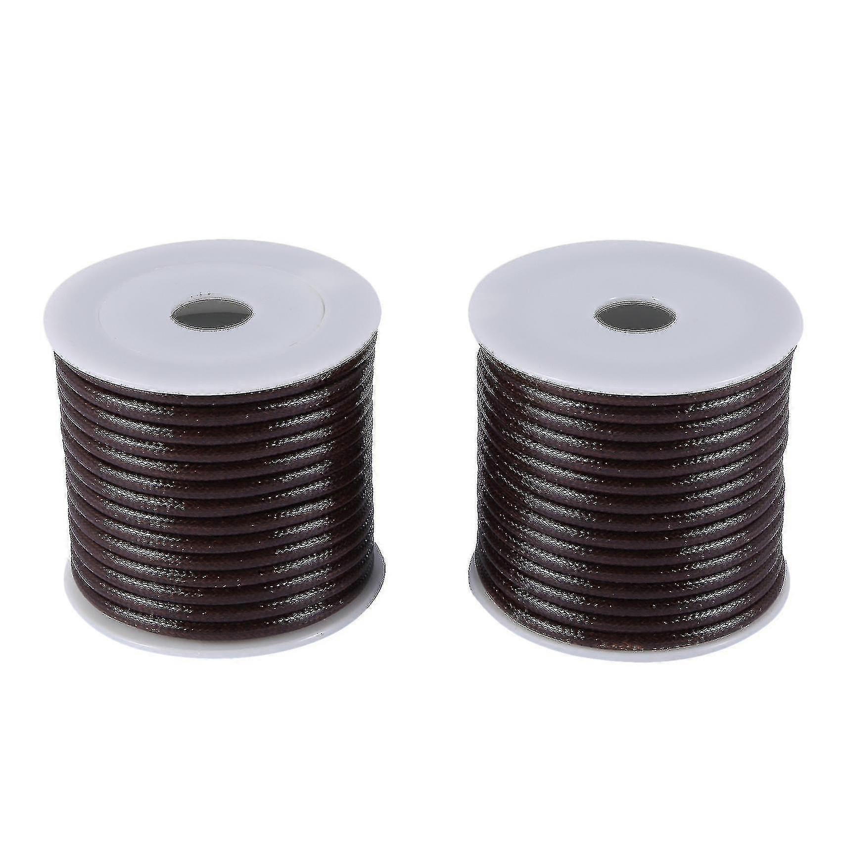 Round Waxed Thread Necklace Rope Leather Cord Thread, Coffee