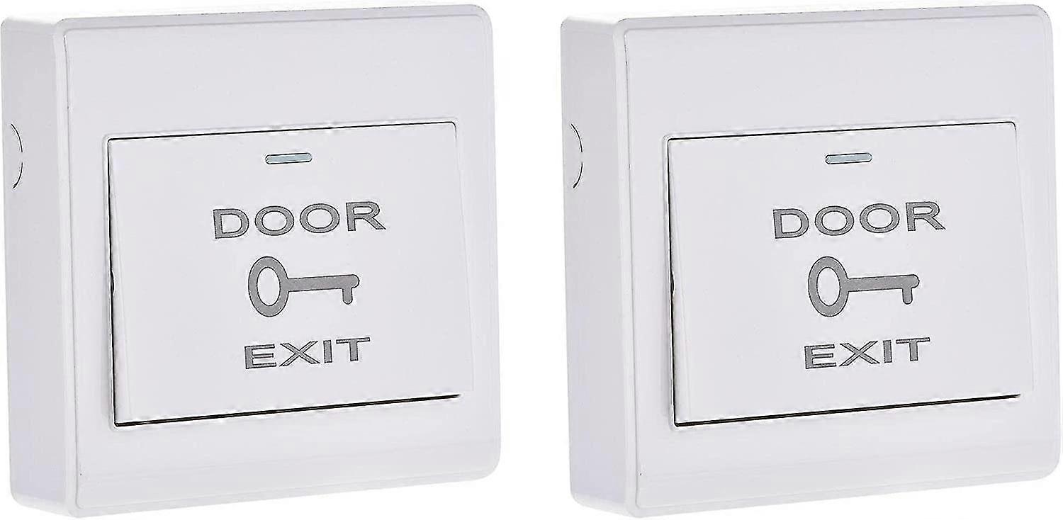 Sourcing Map Push To Exit Push Button Release Switch Door Access Control System Pc Panel 86mmx86mm 12v 3a White 2pcs