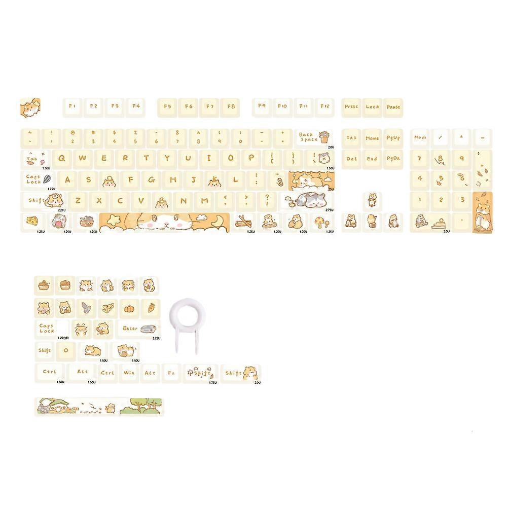 Keycap Keyboard Yellow 131 English Keys Mechanical Switch Touch Clicks Box Keyboards & Keypads