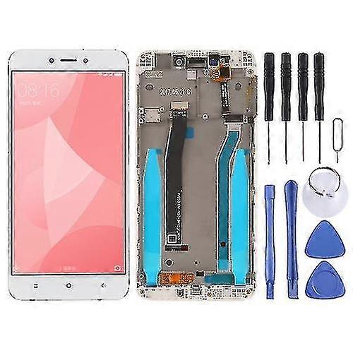 Lcd-scherm en digitizer Volledige montage met frame Compatibel met Xiaomi Redmi 4x (wit)
