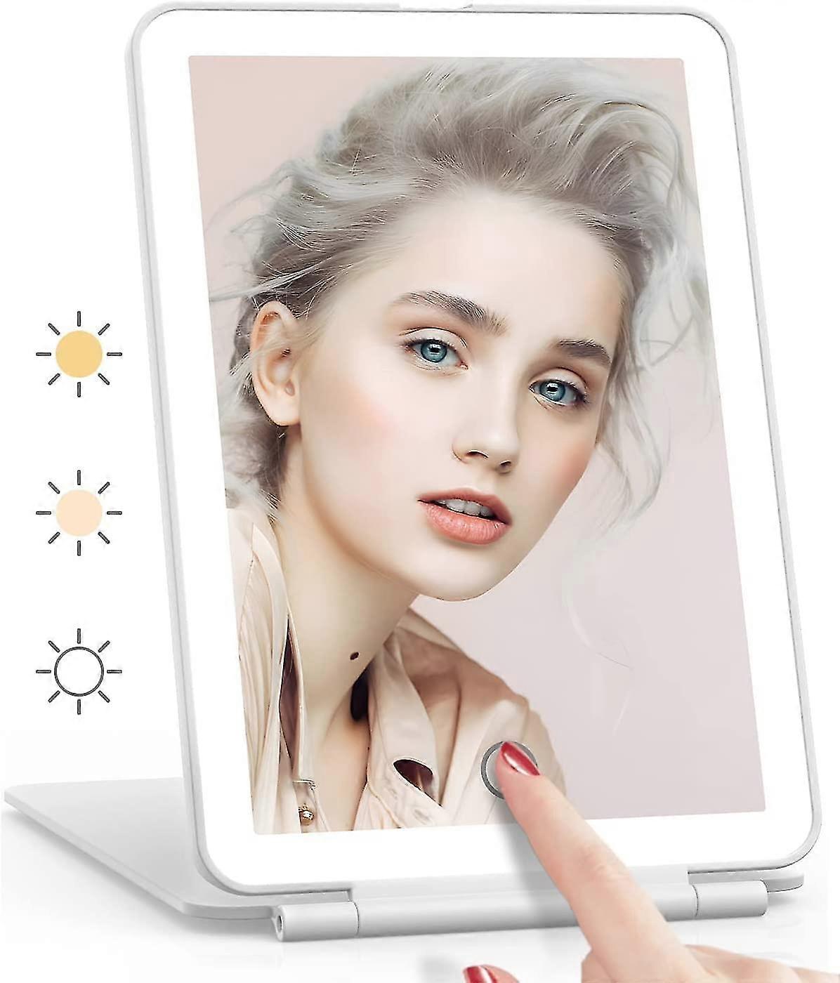 Travel Mirror With Light, Folding Travel Mirror Led Lighted Makeup Mirror