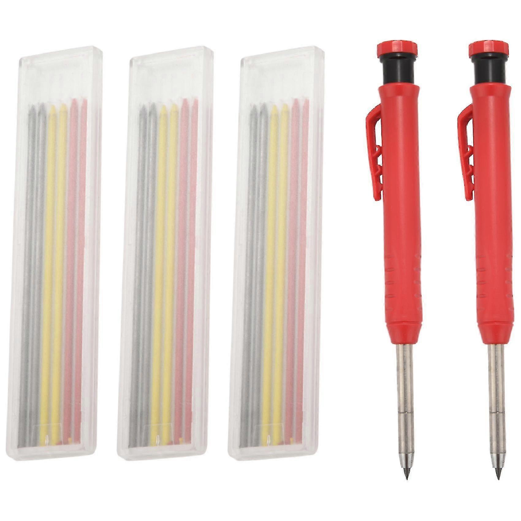 2pc Carpenter Mechanical Pencils Set 18pc Pencil Leads Carpenter Architect Working Tool For Drawing