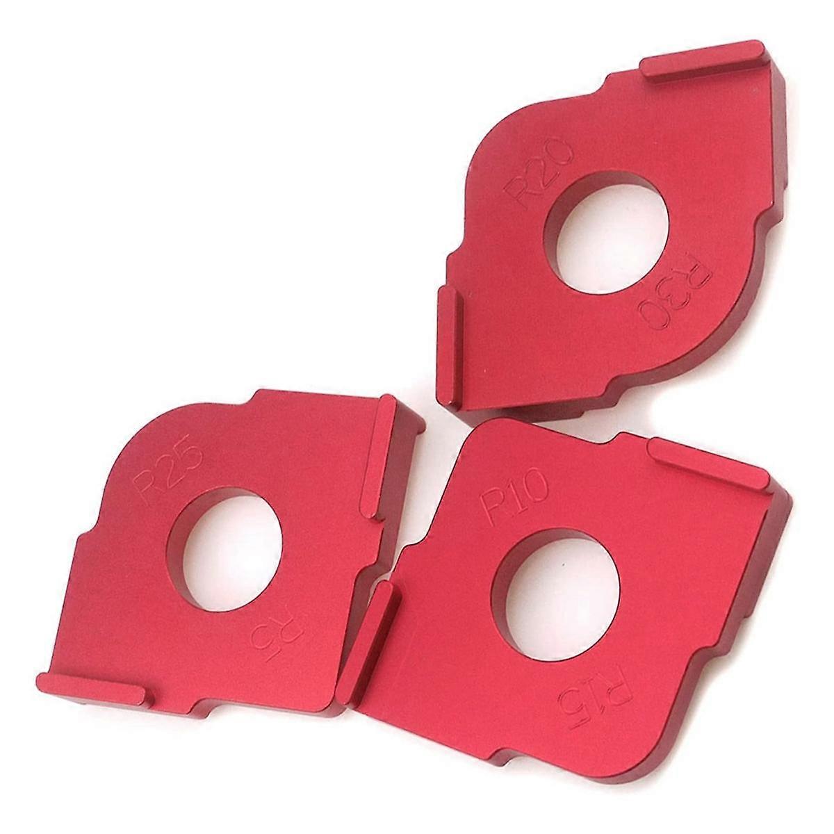 3Pcs Woodworking Locator Engraving Machine Trimming Machine Woodworking Fillet R Angle Arc Template