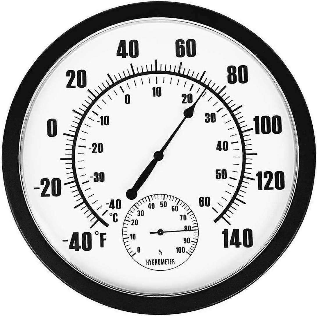 Thermometer and hygrometer wall indicator indoor and outdoor round clock horticultural industry laboratory factory pharmacy, diameter 25cm