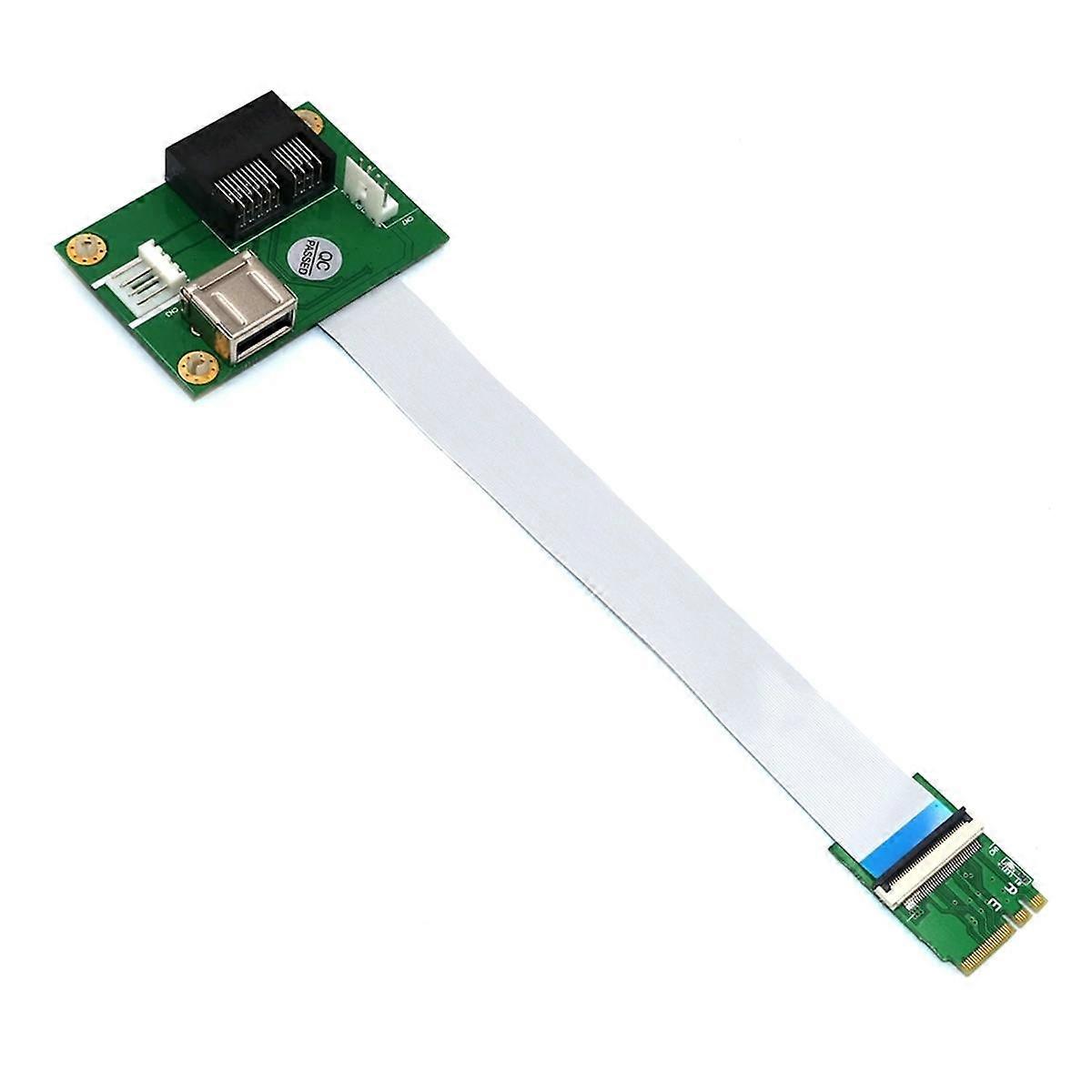 PCIE Riser NGFF M.2 Key A/E to PCI-E Express X1+USB Adapter Riser Card with FPC Cable 4Pin Power Su