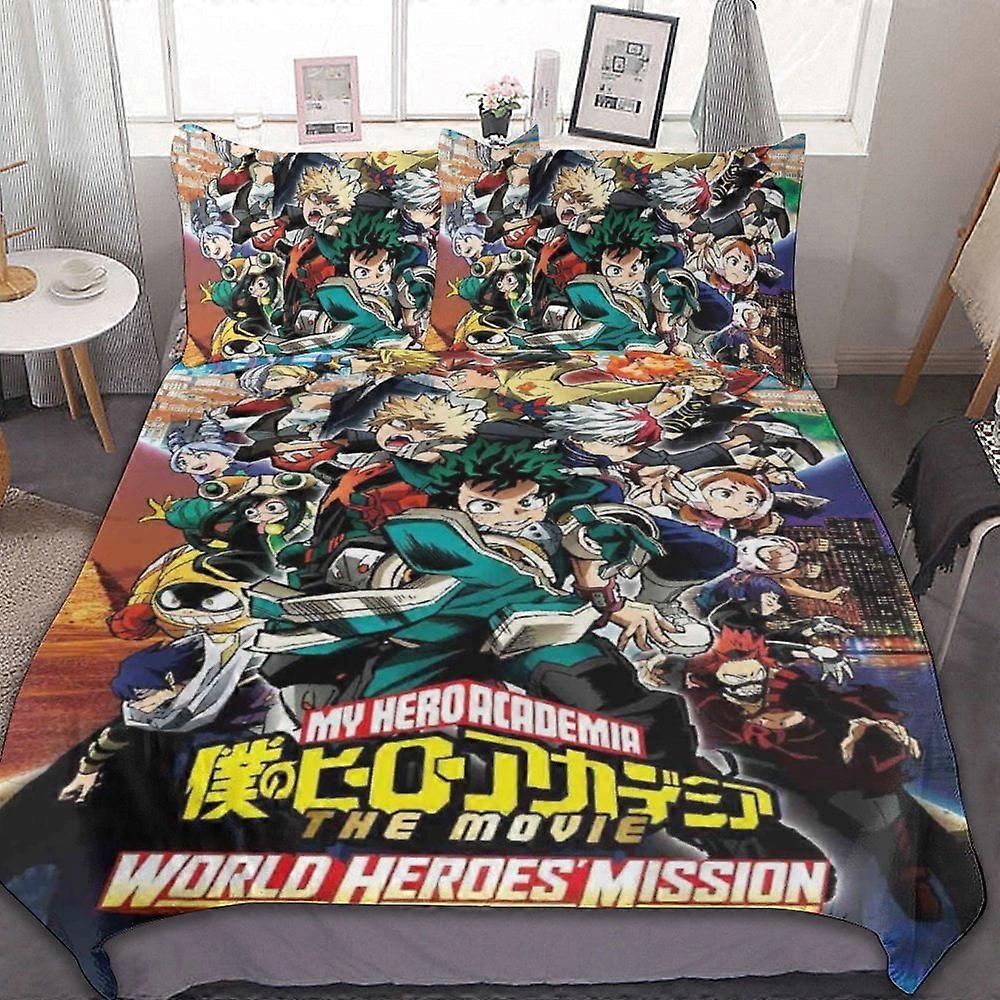 bedding set CA551 My Hero Academia Duvet Cover Set 3-Piece Bedding Set Soft Warm And Comfortable Soft Bed Set with 1 Duvet Cover And 2 Pillowcases for