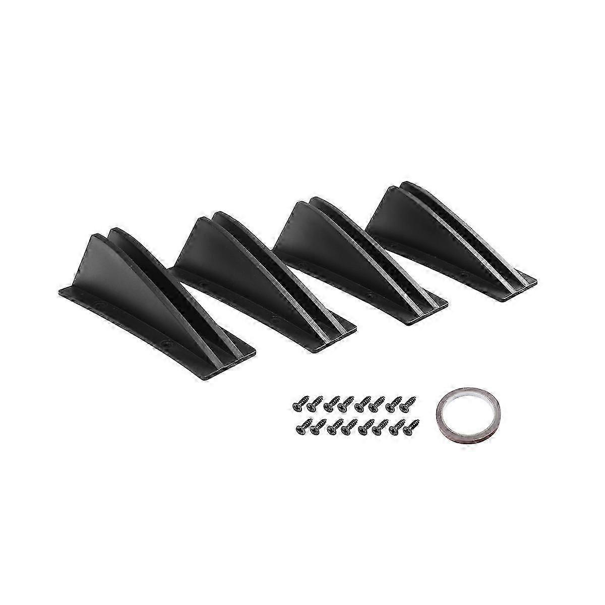 Universal 4 Stück / Satz Auto hintere Stoßstange Diffusor Spoiler ABS Antikollision hintere Stoßstange Lippe Diffusor B