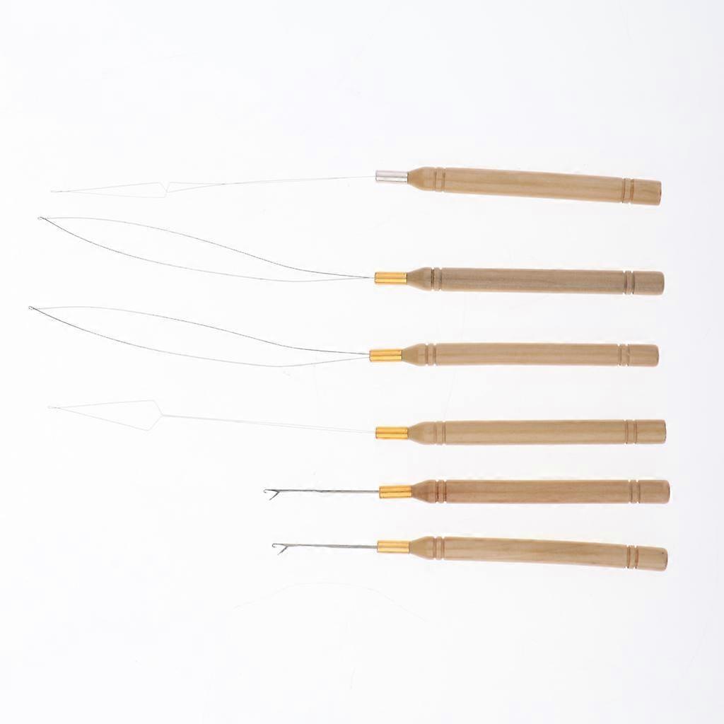 2x 6Pcs Hair Extensions Loop, Micro Rings Links Beads  Threader Wire Hook