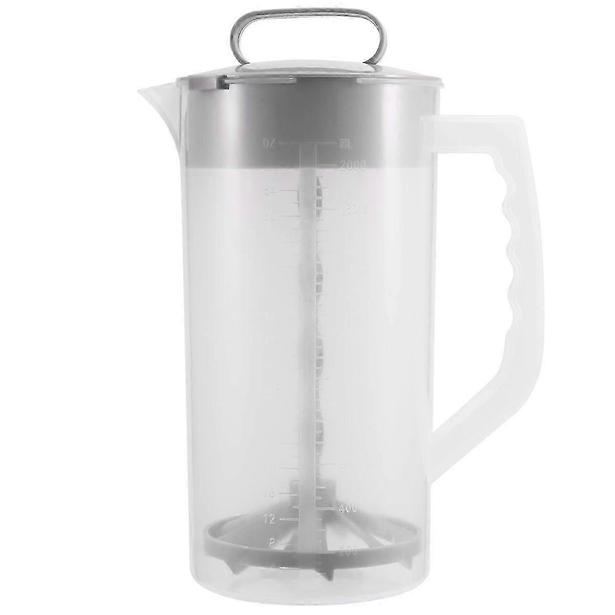 Mixing Pitcher for Drinks,2 Quart/64oz Plastic Water Pitcher with Lid,Easy-Mix Juice Container,Angl