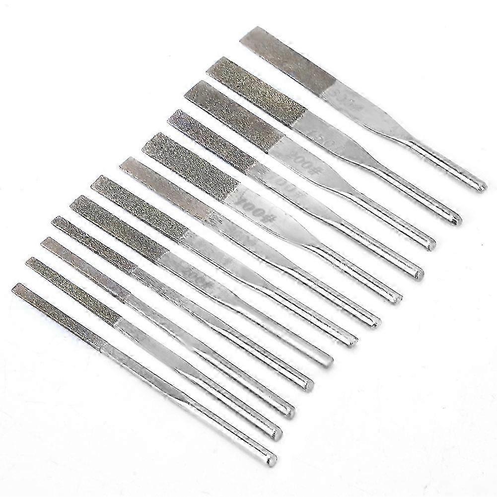 12pcs 3mm Shank Taper Machine Diamond Files for Reciprocating Grinding