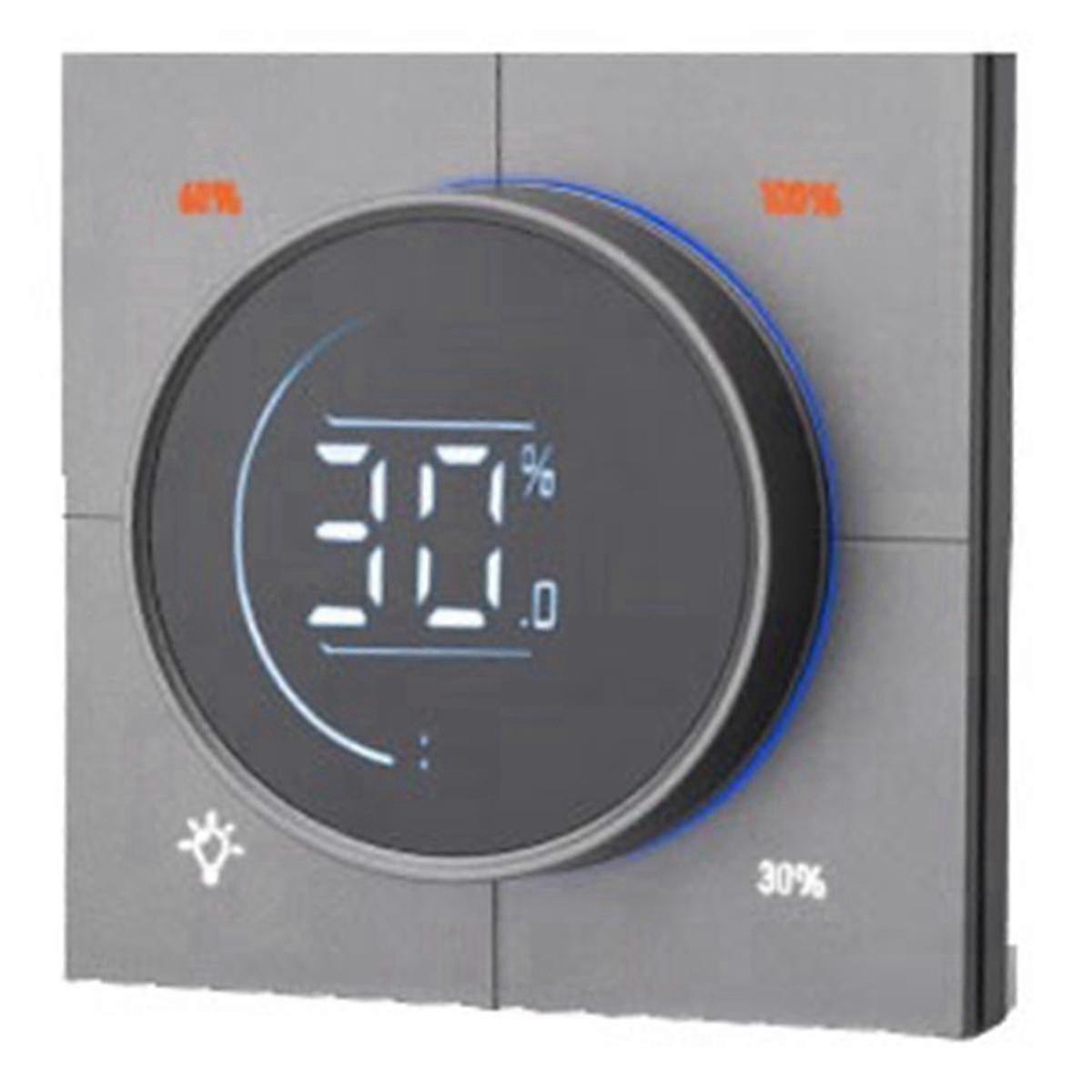 لانهائي مقبض باهتة منظم Zigbee 3.0 PC لوحة الجدار ضوء التبديل 150-300W AC 110-240V الرقمية LCD ياندكس (رمادي)