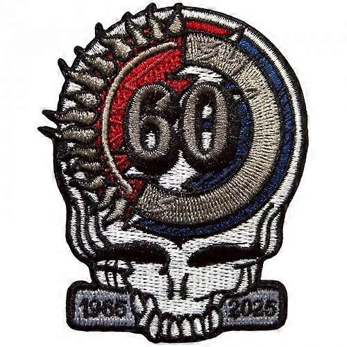 Grateful Dead Woven Skull 60th Anniversary Iron On Patch
