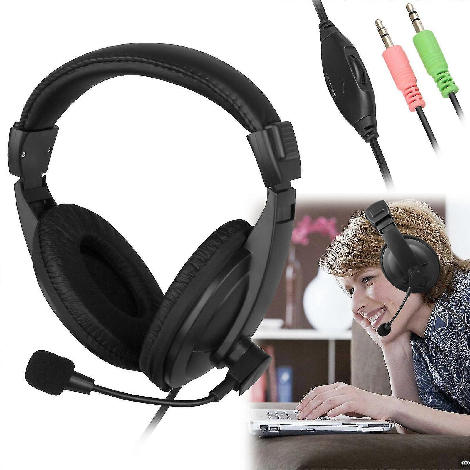 Wired Handsfree Earphone Headphones Headset With Mic For Pc Computer Notebook