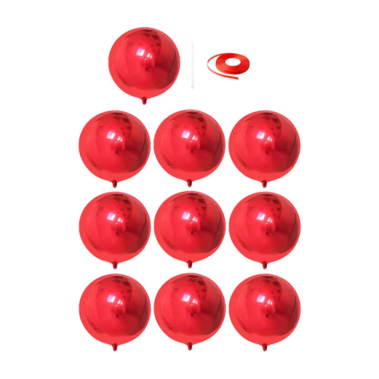 10x Foil Balloons Preppy Party Supplies Unique 22 inch for Anniversary Decor Red