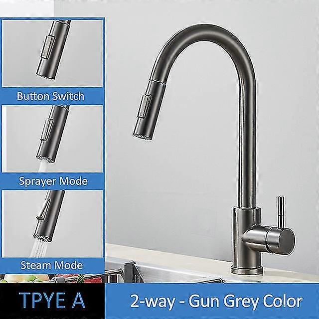 Neue Küchenarmatur mit Berührungssensor, Wasserhahn mit abnehmbarem Goldsensor, 360 Edelstahl-Drehkran-Sensor-Mischhahn, Touch-Waschbecken-Wasserhahn
