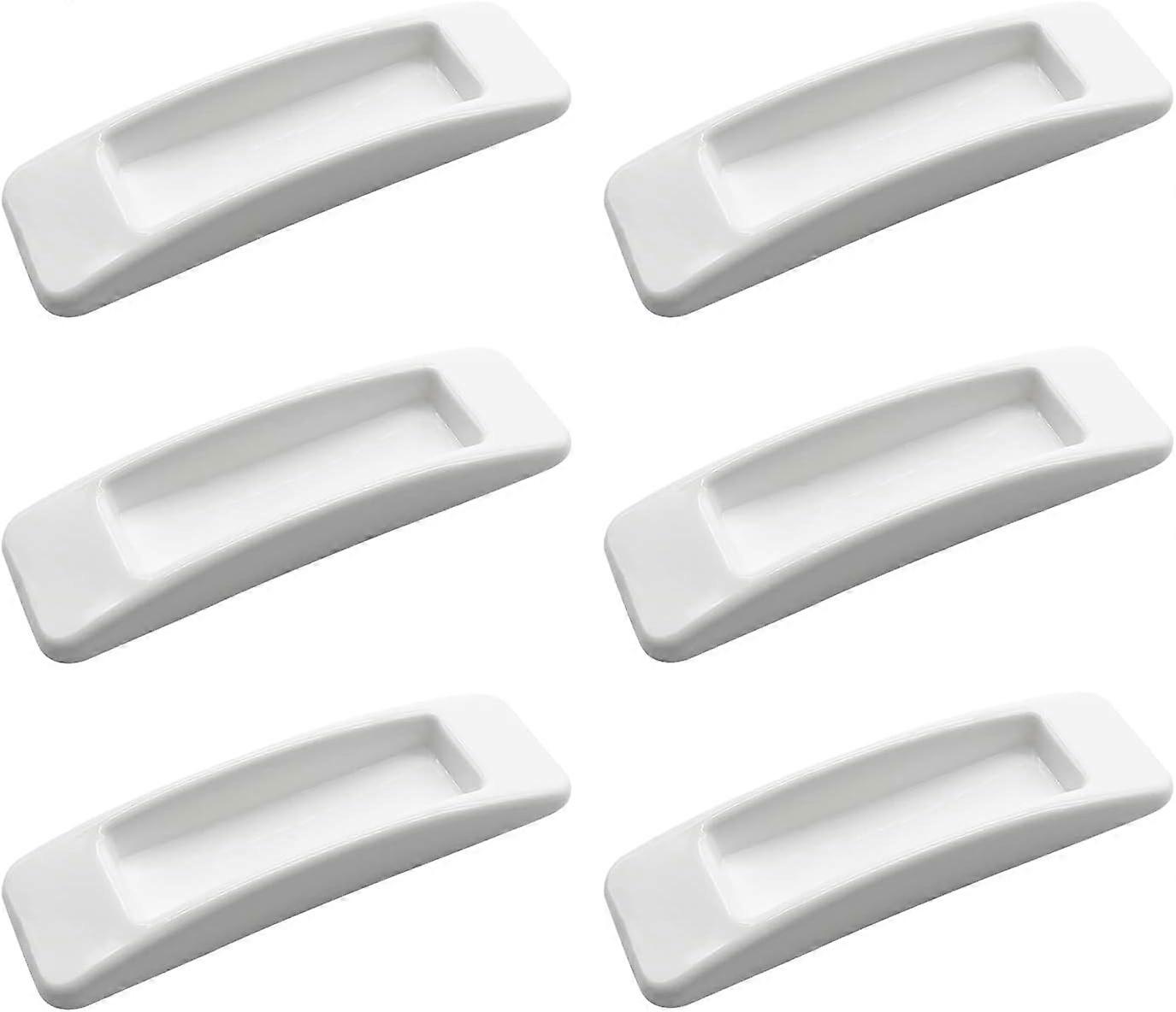 6 Pcs Sliding Door Safety Pull, Easy Open, Instant Pull, Drawer Pull, Self-adhesive Pull for Plastic Kitchen Cabinets (White)